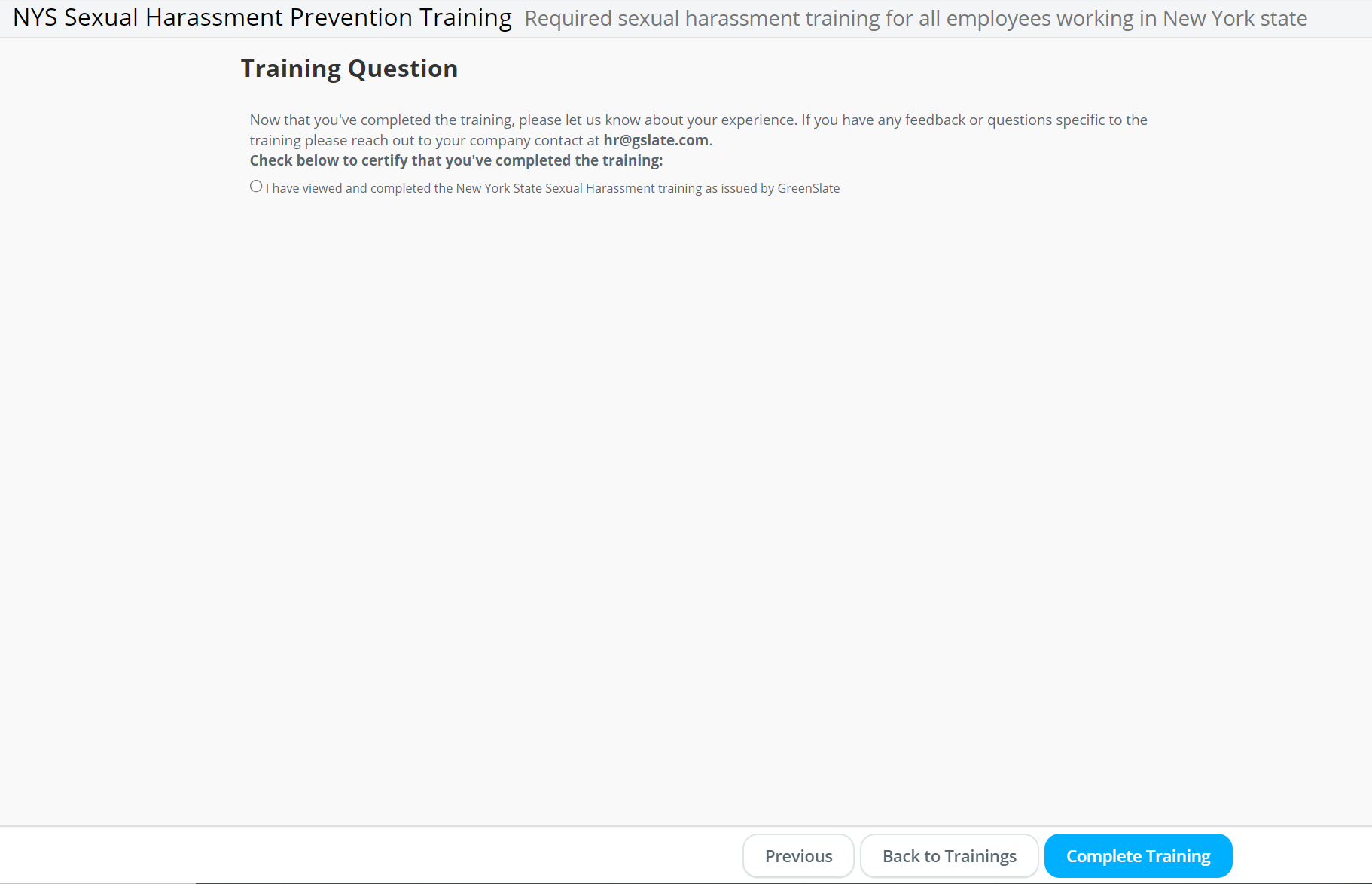 How to complete the nys sexual harassment prevention training employees 